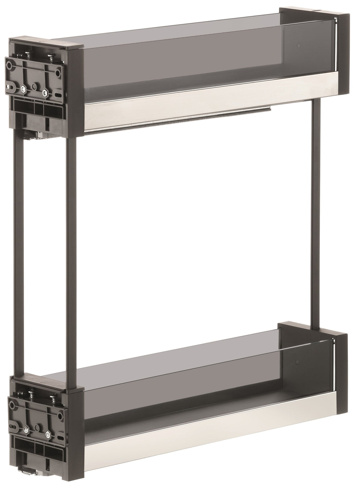 VIBO Essence 150 mm 2-tier pull-out unit with smoked glass sides, left-hand | Essence 系列 150 mm 2 層拉架配煩灰玻璃圍欄，左式