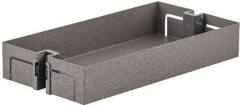 Grey sheet metal tray with solid sides | 灰色金屬儲物盤，實心圍邊