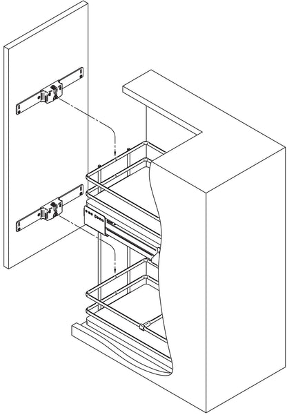 Installation diagram for the Galaxy side-mounted pull-out organizer | Galaxy 側裝拉架安裝圖