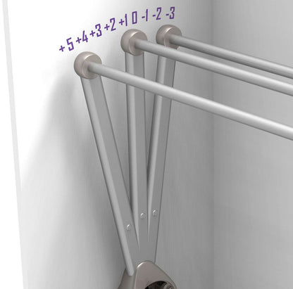 Tilt regulation range for balancing effort across the mechanism | 傾斜調節範圍，平均分配整個系統力度
