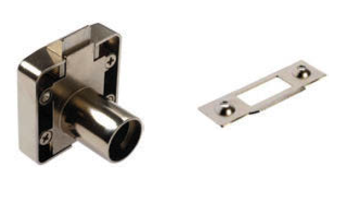 BMB HKL-147/H Slam Lock Housing for Drawer with Striking Plate | 平裝式斜口彈簧門抽屜鎖外殼連鎖門板